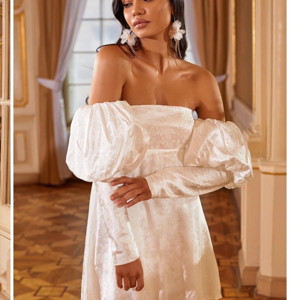White Puff Sleeve Dress